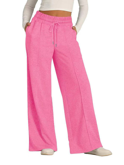 Pants - Comfy Wide Waistband Lounge Trousers Wide-Leg Pants