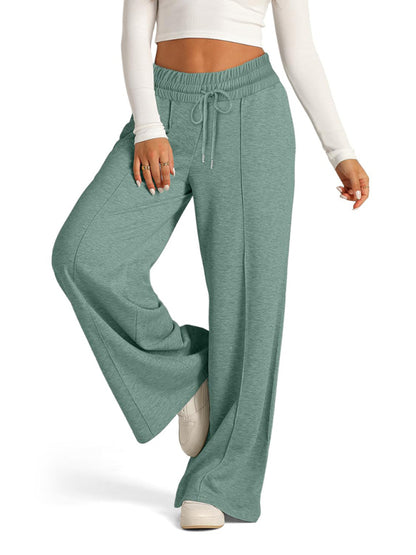 Pants - Comfy Wide Waistband Lounge Trousers Wide-Leg Pants