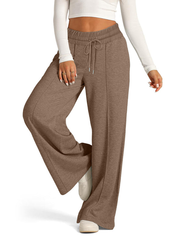 Pants - Comfy Wide Waistband Lounge Trousers Wide-Leg Pants