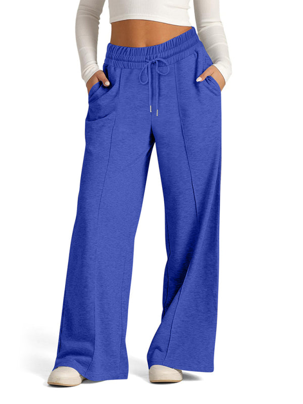 Pants - Comfy Wide Waistband Lounge Trousers Wide-Leg Pants