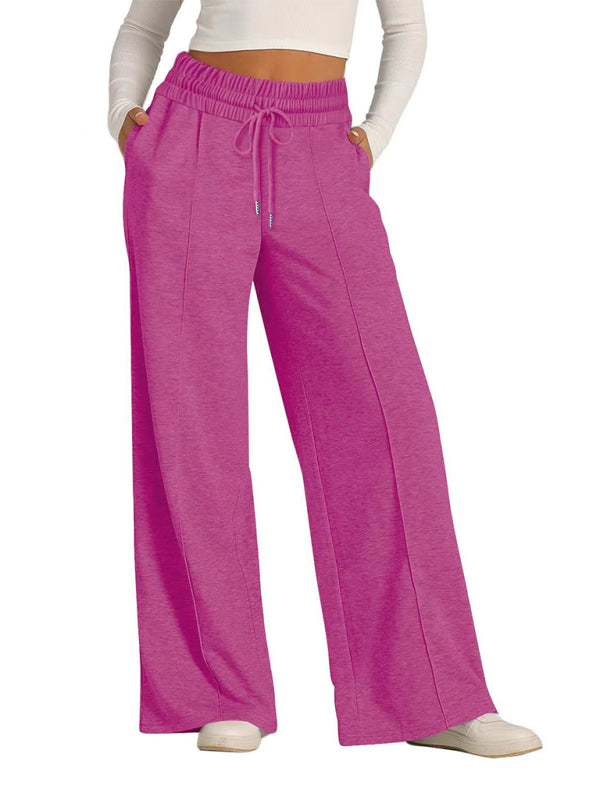 Pants - Comfy Wide Waistband Lounge Trousers Wide-Leg Pants