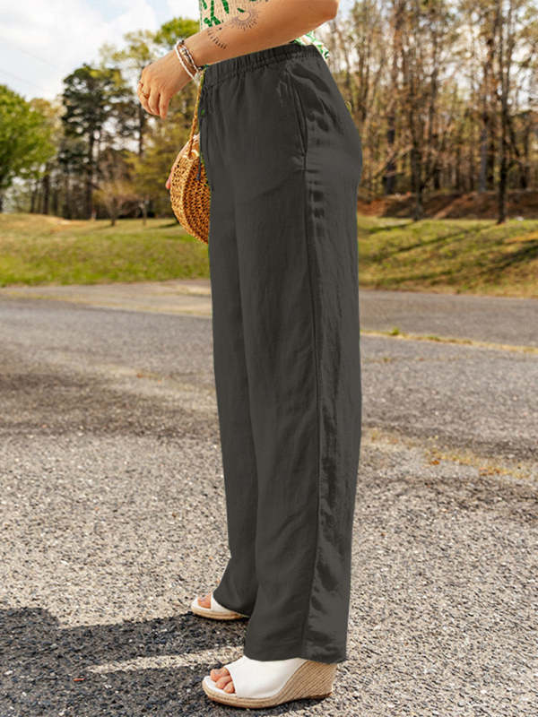 Pants - Linen Wide-Leg Pants