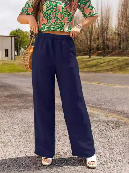 Pants - Linen Wide-Leg Pants