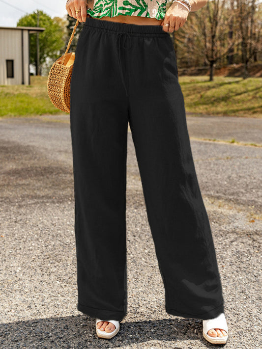 Pants - Linen Wide-Leg Pants