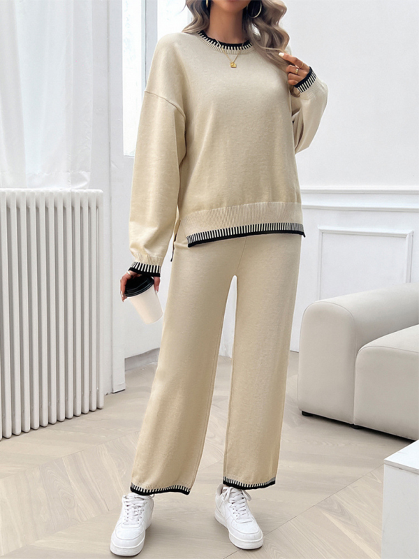 Pants Set- Comfy Women’s Lounge Set Fall Pants & Pullover- - Chuzko Women Clothing