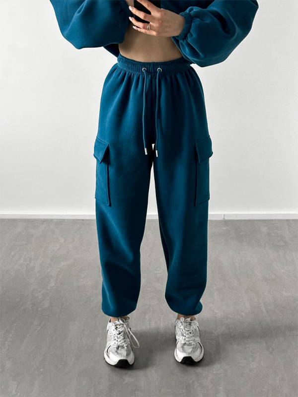 Pants Set - Lounge Street Cargo Sweatpants & Hooded Sweatshirt