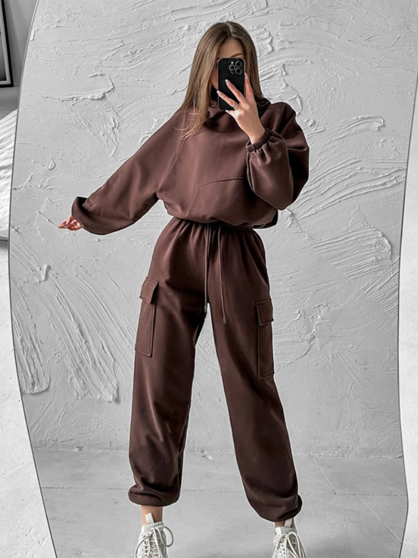 Pants Set - Lounge Street Cargo Sweatpants & Hooded Sweatshirt