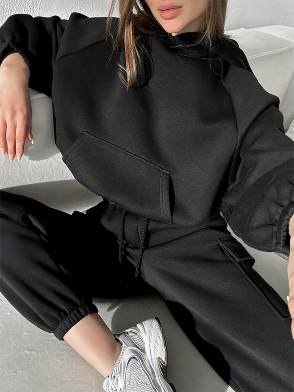 Pants Set - Lounge Street Cargo Sweatpants & Hooded Sweatshirt