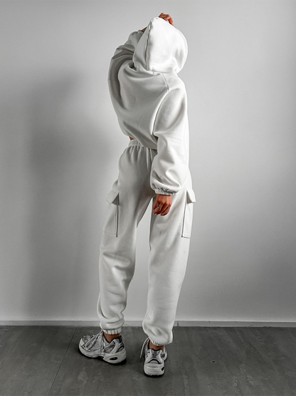 Pants Set - Lounge Street Cargo Sweatpants & Hooded Sweatshirt