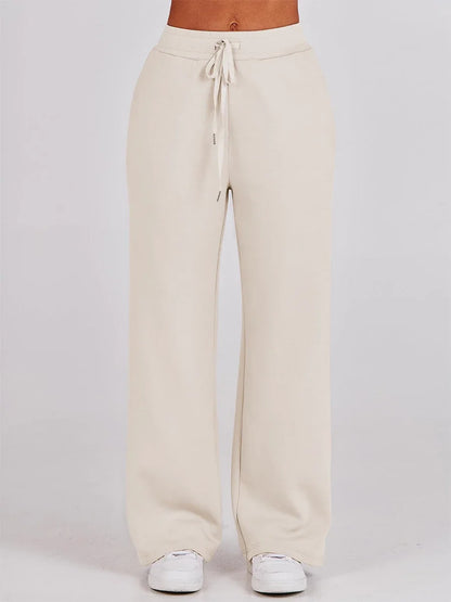 Pants Sets- Comfy Loungewear Set Pants and Quarter-zip Sweatshirt