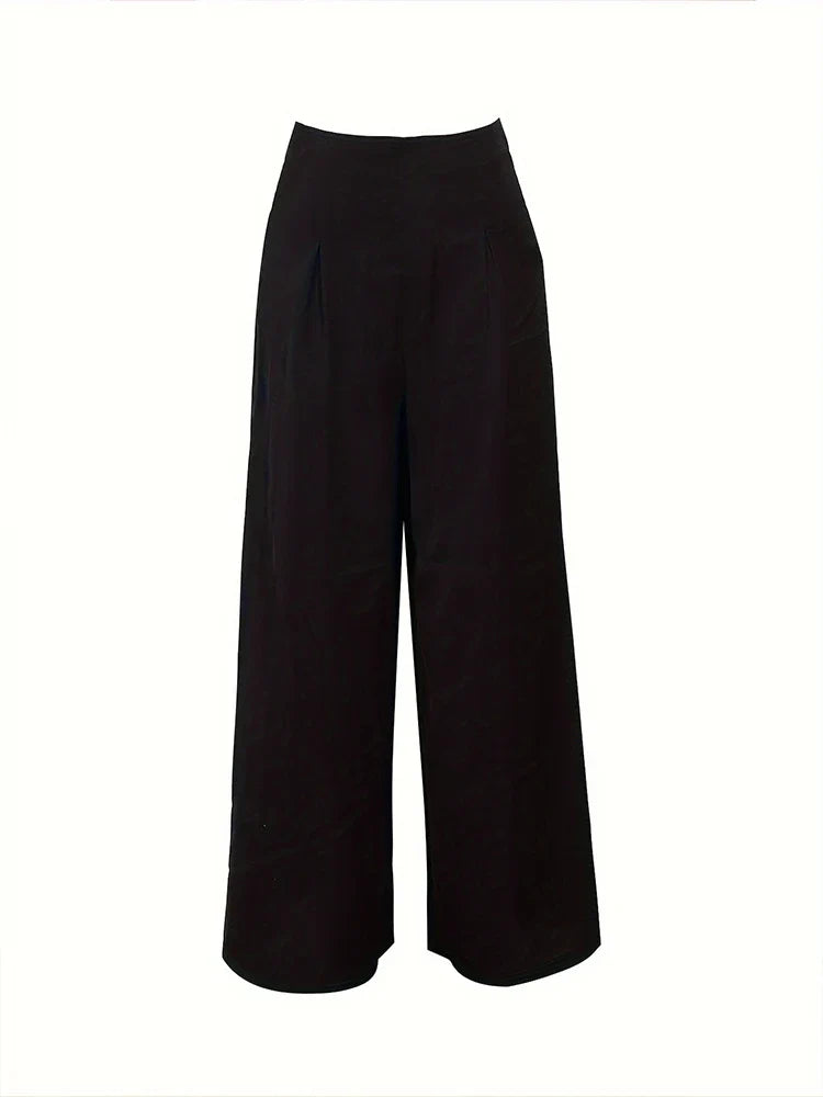 Pants- Solid Wide-Leg Trousers for Modern Women- - Pekosa Women Fashion