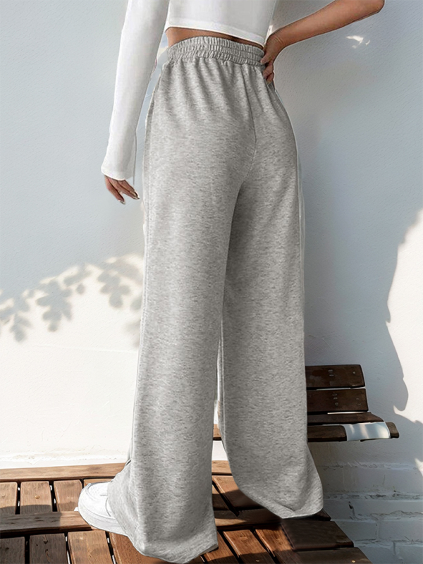 Women Wide-Leg Polyester Pants for All Seasons