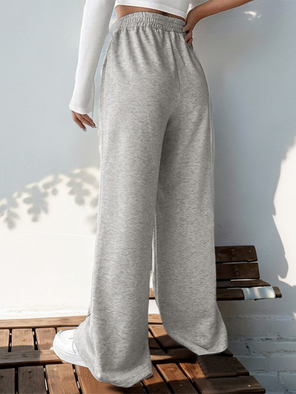 Women Wide-Leg Polyester Pants for All Seasons