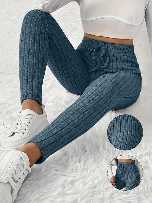 Pants - Women's Ribbed Lounge Pants - Versatile & Comfy