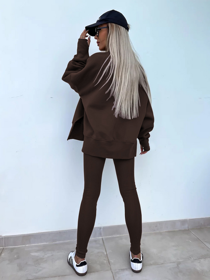 Sporty Casual Set Leggings & Oversized Sweatshirt