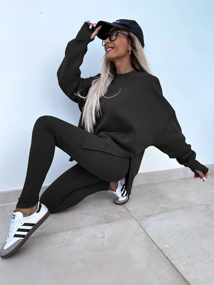 Ensemble de sport décontracté avec leggings et sweat-shirt oversize