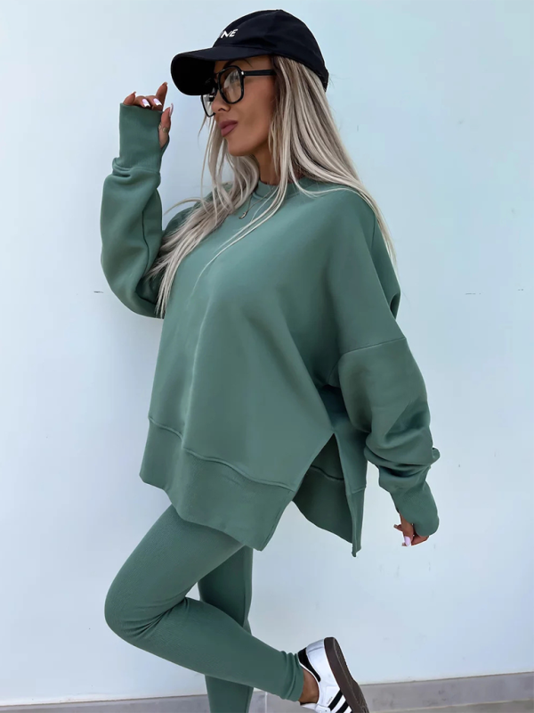 Sporty Casual Set Leggings & Oversized Sweatshirt