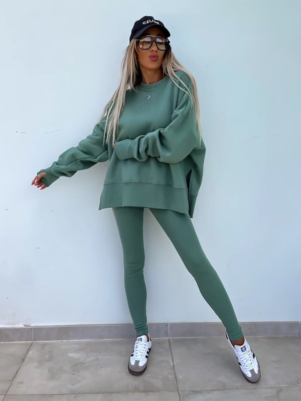 Sporty Casual Set Leggings & Oversized Sweatshirt