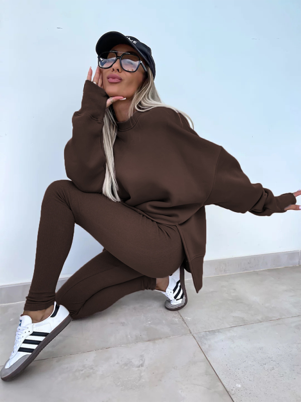 Sporty Casual Set Leggings & Oversized Sweatshirt