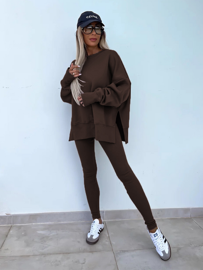 Sporty Casual Set Leggings & Oversized Sweatshirt