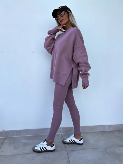 Sporty Casual Set Leggings & Oversized Sweatshirt