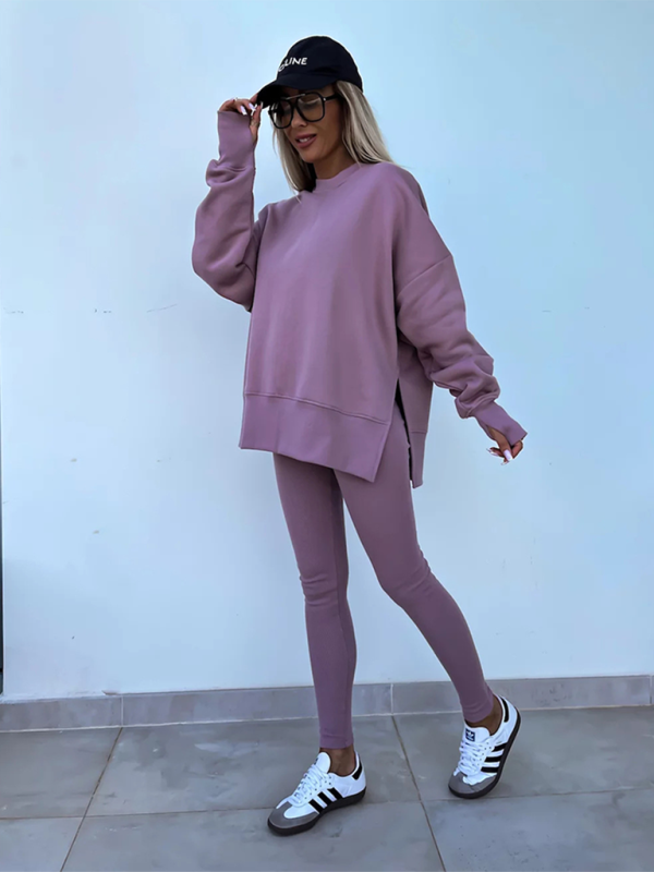 Sporty Casual Set Leggings & Oversized Sweatshirt