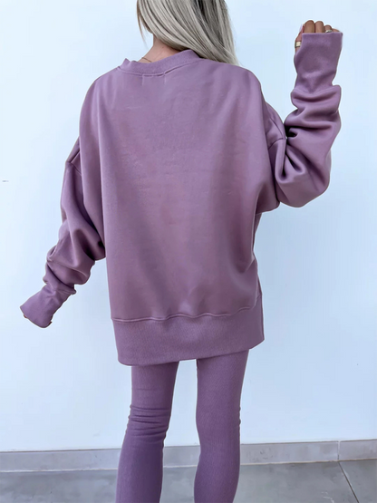 Sporty Casual Set Leggings & Oversized Sweatshirt