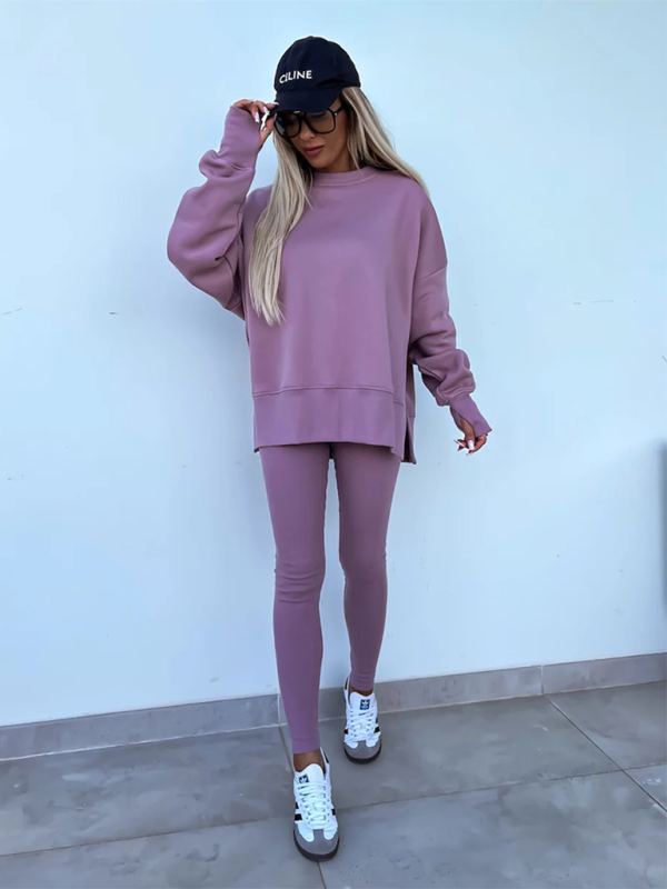 Sporty Casual Set Leggings & Oversized Sweatshirt