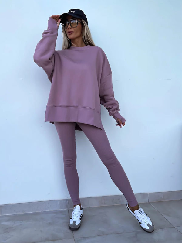 Sporty Casual Set Leggings & Oversized Sweatshirt