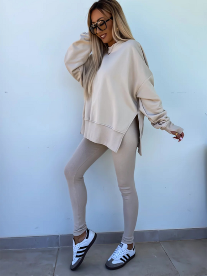 Sporty Casual Set Leggings & Oversized Sweatshirt