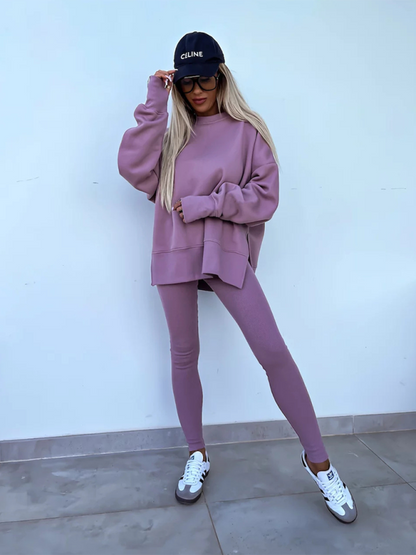 Sporty Casual Set Leggings & Oversized Sweatshirt