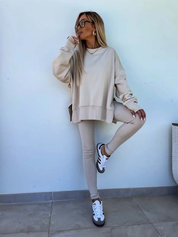 Sporty Casual Set Leggings & Oversized Sweatshirt