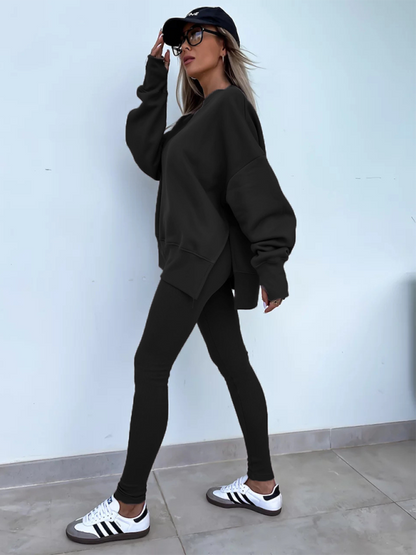 Sporty Casual Set Leggings & Oversized Sweatshirt