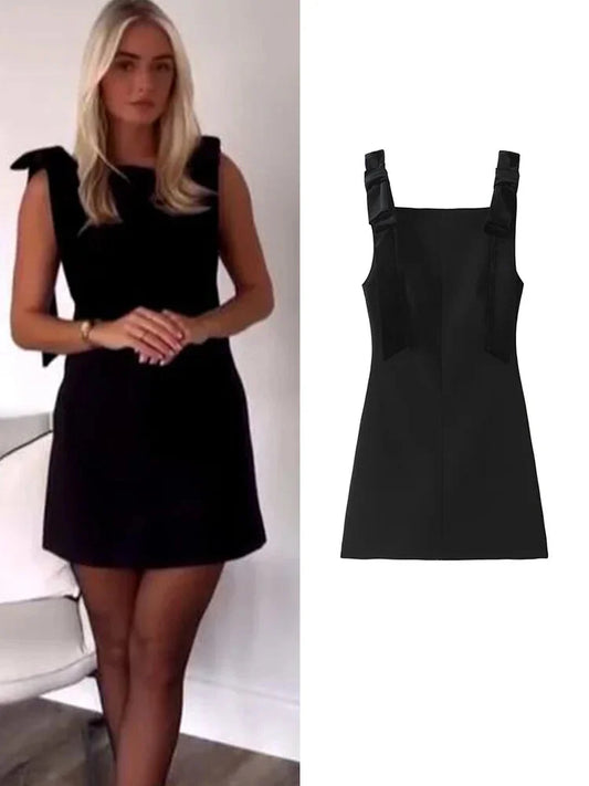 Party Dresses - Little Black Dress with Velvet Touch for Cocktail Parties