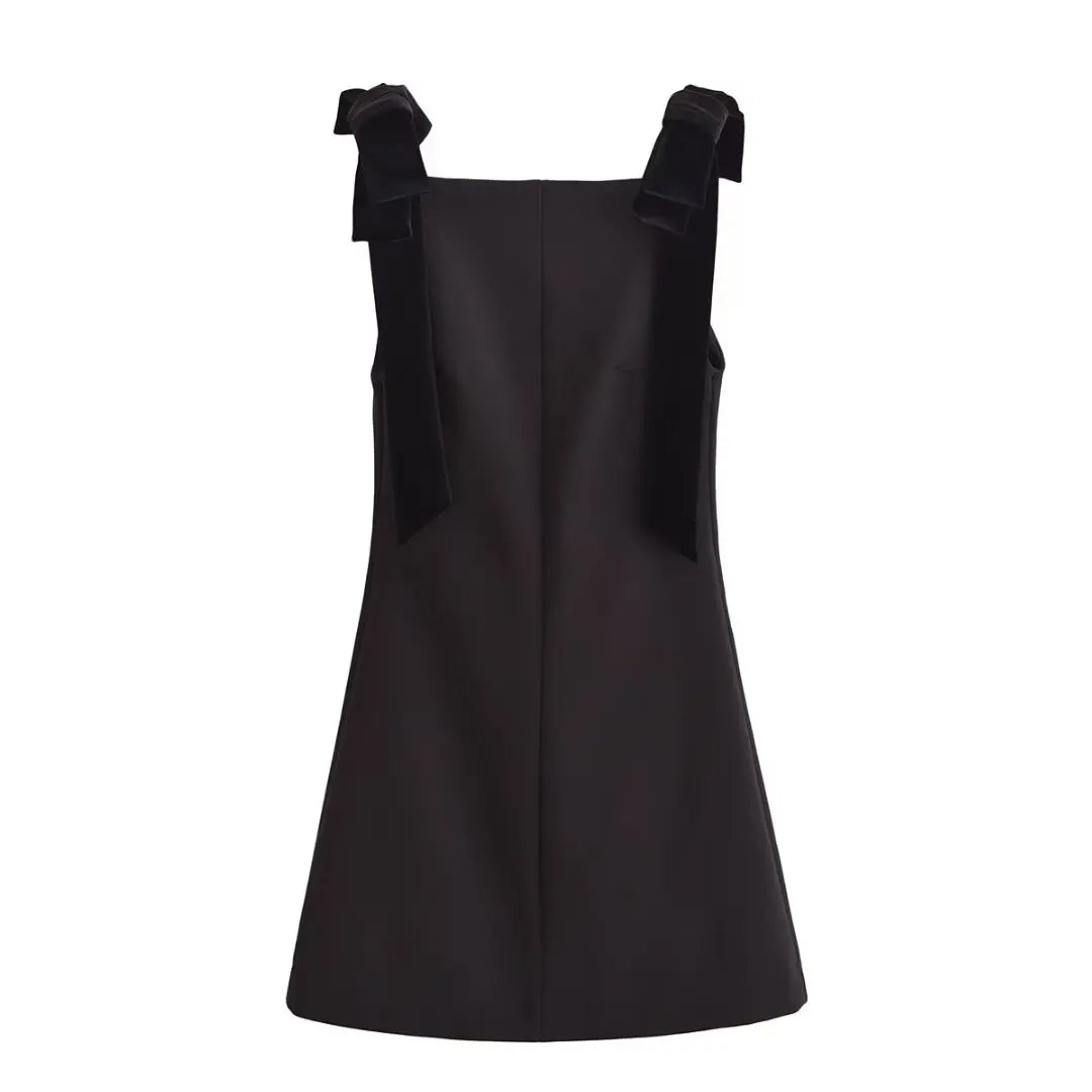 Party Dresses - Little Black Dress with Velvet Touch for Cocktail Parties