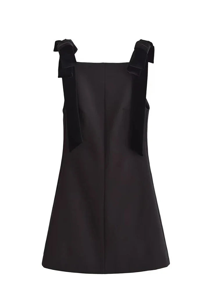 Party Dresses - Little Black Dress with Velvet Touch for Cocktail Parties