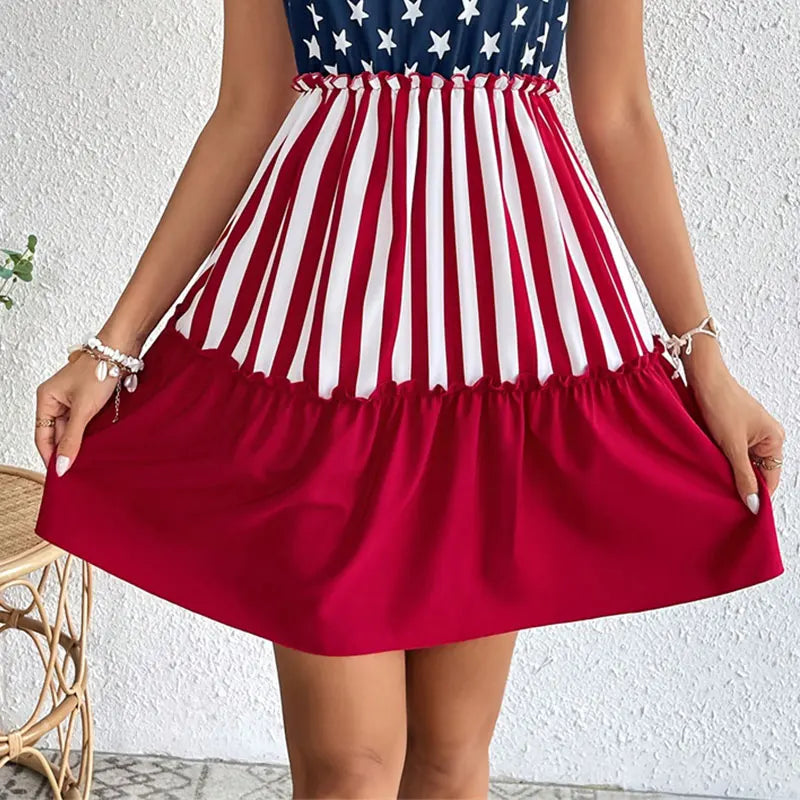 Patriotic Dress- American Flag Dress for Patriotic Parties- - Chuzko Women Clothing