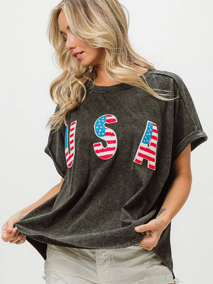 T-shirt oversize USA pour femmes pour les célébrations