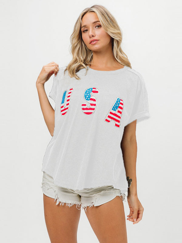 Damen USA Oversized T-Shirt für Feierlichkeiten