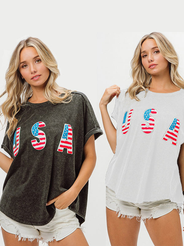 Damen USA Oversized T-Shirt für Feierlichkeiten