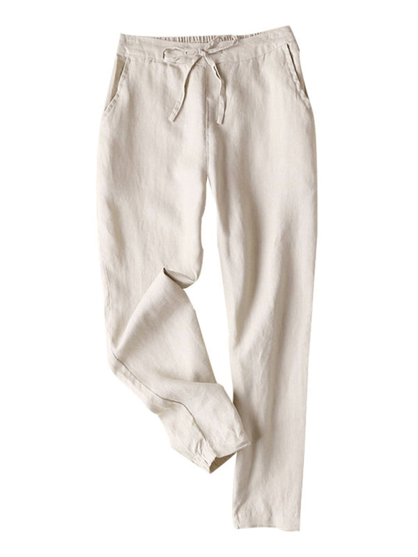 Pencil Pants - Pencil-Cut Cotton-Blend Pants with Pockets