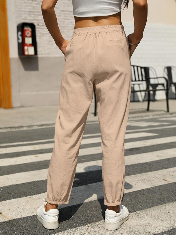 Pencil Pants - Pencil-Cut Cotton-Blend Pants with Pockets