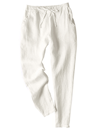 Pencil Pants - Pencil-Cut Cotton-Blend Pants with Pockets