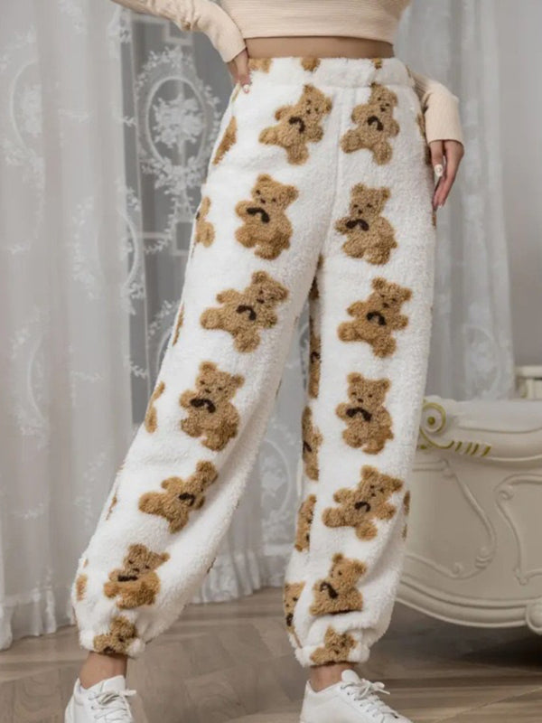 Pencil Pants - Teddy Bear Fleece Loungewear Pants