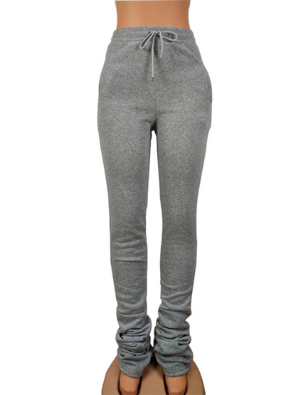 Pencil pants - Fleece-Lined Joggers Drawstring Lounge Pants