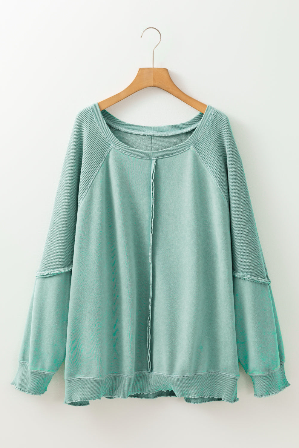 Plus Size Sweatshirts & Hoodies - Patchwork Frilled Pullover Plus Size Sweatshirt