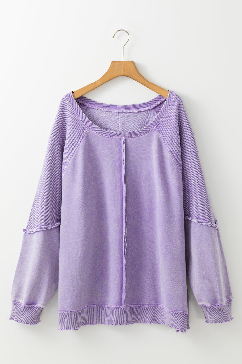 Plus Size Sweatshirts & Hoodies - Patchwork Frilled Pullover Plus Size Sweatshirt