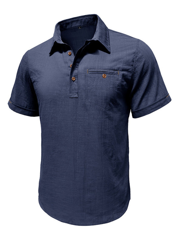 Polo Shirt- Men's Cotton Polo Shirt Ideal for Outdoor Events- - Pekosa Women Fashion