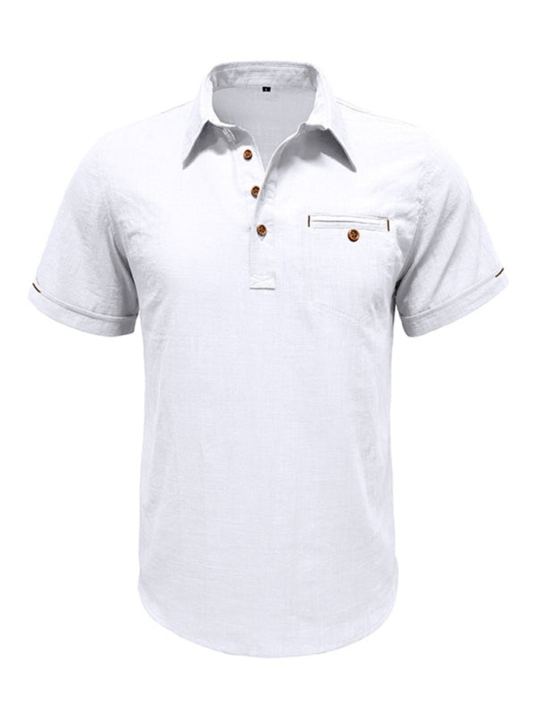 Polo Shirt- Men's Cotton Polo Shirt Ideal for Outdoor Events- - Pekosa Women Fashion