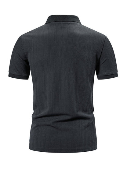 Polos- Textured Polo Shirt for Men's Everyday Wear- - Pekosa Women Fashion